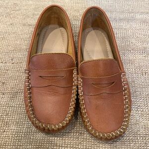 Elephantito Tan Leather Little Boy Brown Leather Loafers